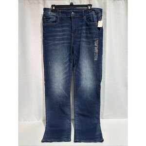 Aeropostale Jeans Mens 34x34 Blue Dark Wash Denim Slim Straight Stretch NWT